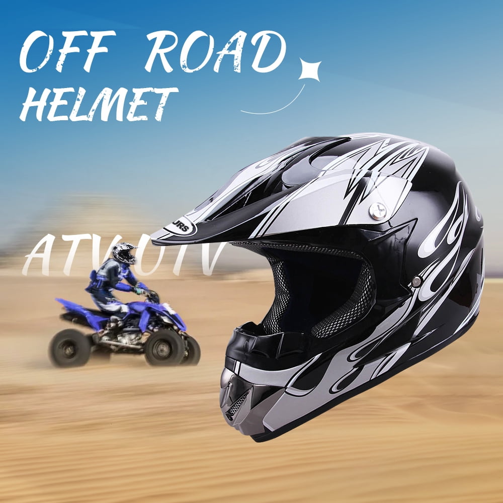 Oumurs DOT Motocross Motorcycle Helmet Open Face Off-road Dirt Bike ATV Helmet Unisex Adult Black M L XL XXL
