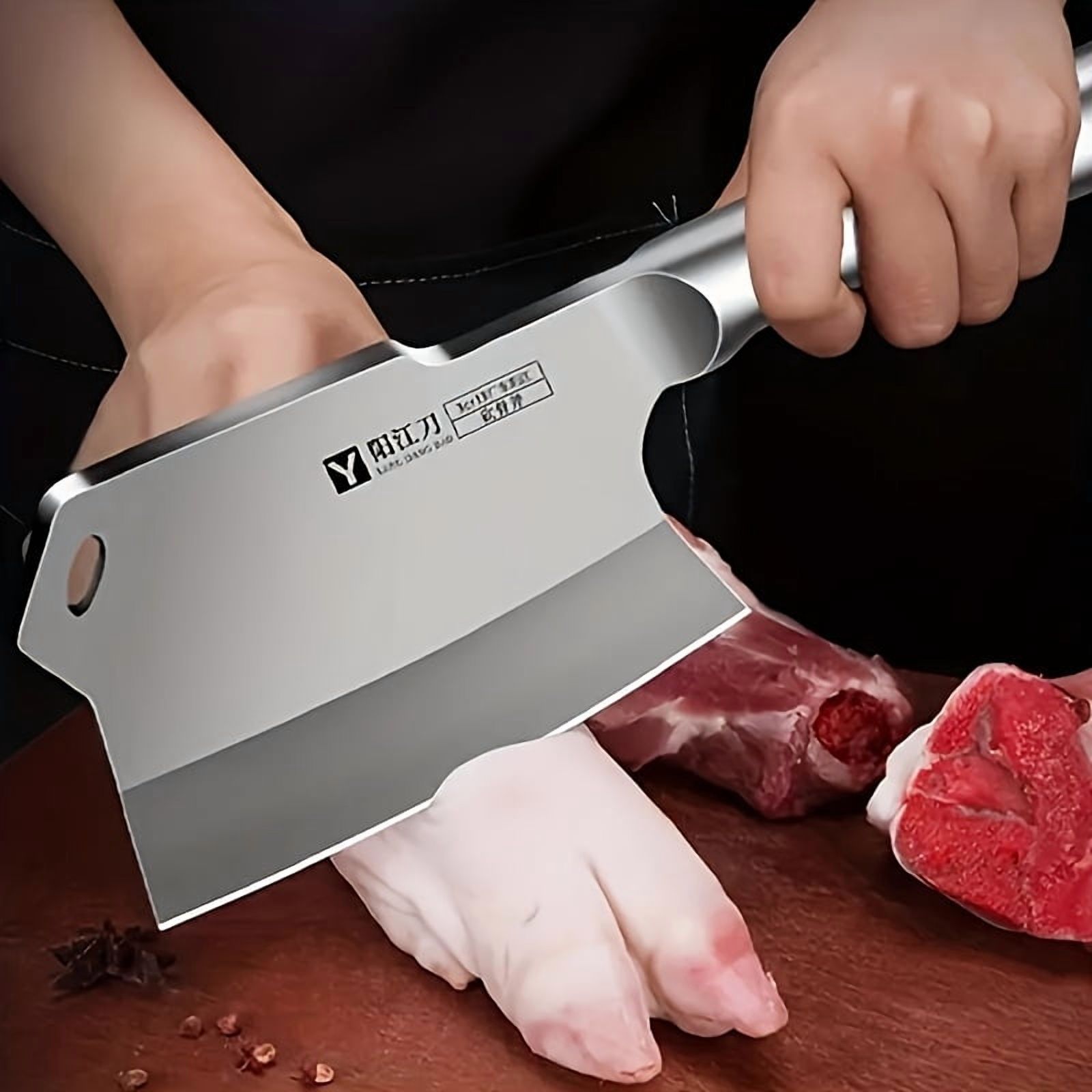 Meat Cleaver Knife Heavy Duty, 5.5 inch Bone knife for Meat Cutting, Axe Bone Chopper Breaker Knife Stainless Steel Thicken Blade for Kitchen Butchery Outdoor, Men's Gift