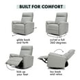 thumbnail image 4 of DaVinci Suzy Swivel Glider Recliner Chair, Frost Grey, 4 of 6