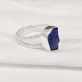 thumbnail image 4 of Natural Lapis Lazuli Ring, Rough Lapis Lazuli Ring, Afghani Lapis, Twisted Double Band, 925 Sterling Silver, Womens Ring, Christmas, Thanksgiving, Handmade, Statement Jewelry, Rough Gemstone Jewelry, 4 of 6