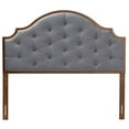 thumbnail image 3 of Baxton Studio Premala Classic and Traditional Grey Fabric and Walnut Brown Finished Wood King Size Headboard, 3 of 8