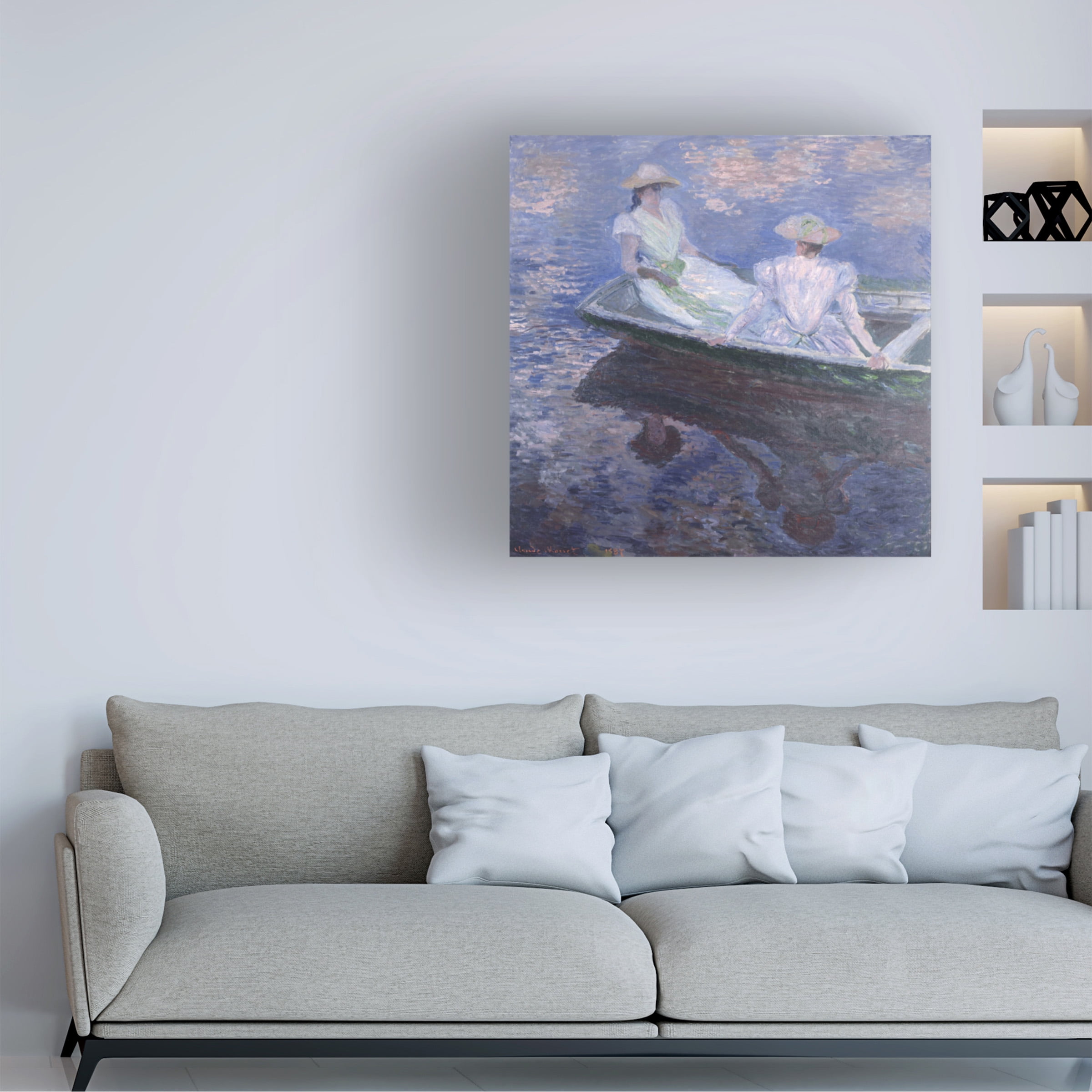 Monet 'On The Boat' Canvas Art