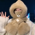 thumbnail image 3 of AJGRHE Winter Warm Hat And Scarf Thickened Earflap Cap For Cold Weather Brown1 One Size, 3 of 3