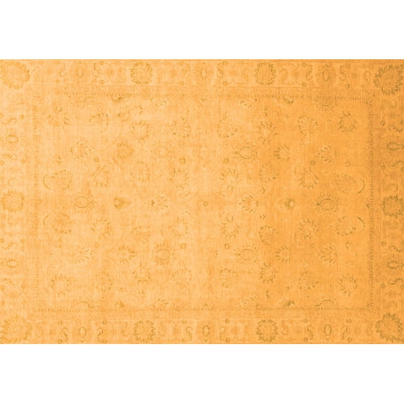 Ahgly Company Indoor Rectangle Abstract Orange Modern Area Rugs, 5' x 8'