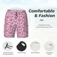 thumbnail image 3 of Naloa Cute Watermelon Flamingo Print Men Swim Trunks with Compression Liner ,Board Shorts,Men's Swim Shorts with Drawstring and Elastic Waistband-Small, 3 of 6