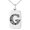 Silver, variant on Stainless Steel Letter G Initial Dotted Monogram Engraved Small Rectangle Dog Tag Charm Pendant Necklace