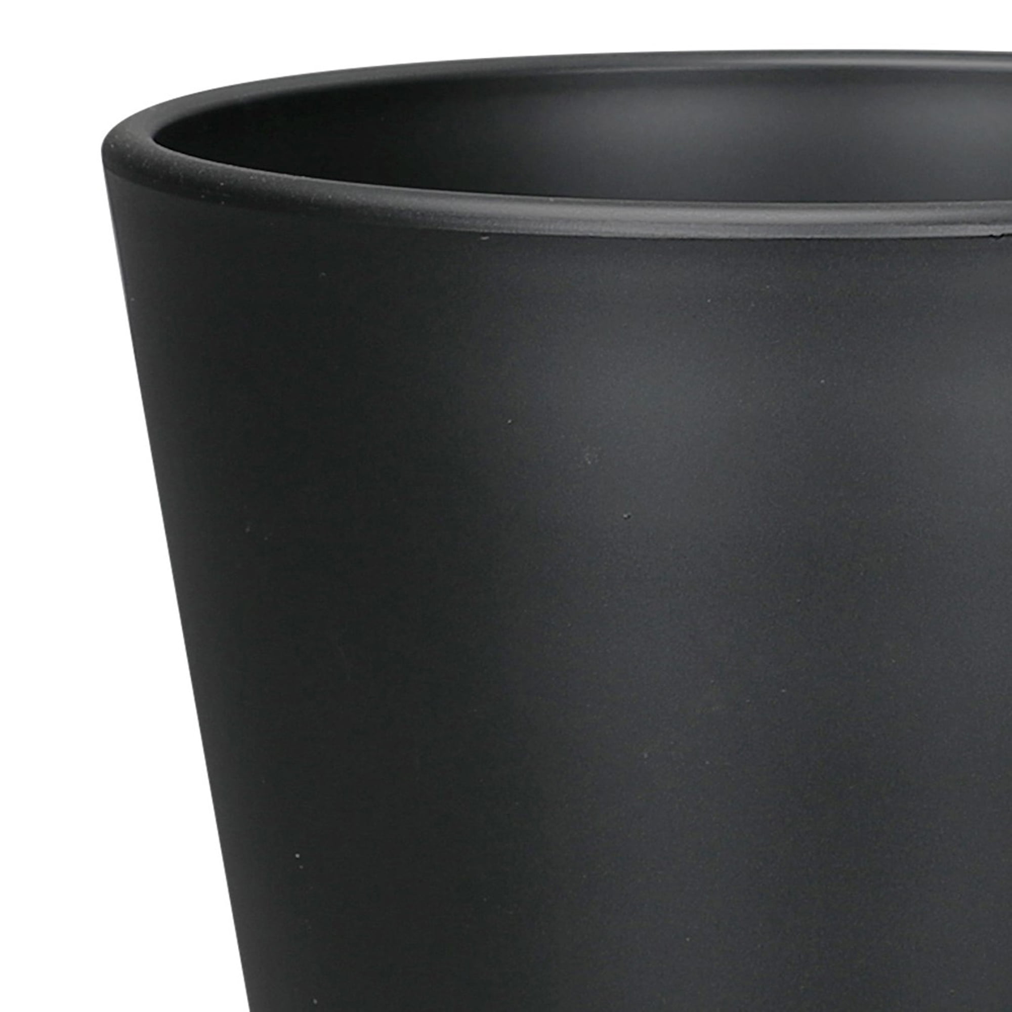 Mainstays Recycled Resin Planter with Attached Saucer, Black, 7.9 in x 7.9 in x 7.1 in