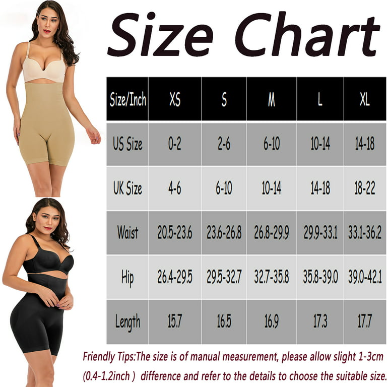 High Waisted Body Shaper Panties Tummy Control Shorts for Women Slip Thigh  Slimmer Under Dresses Slimmer Cool Comfort Black/Apricot 