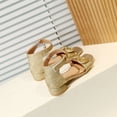 thumbnail image 5 of Miluxas Girls Heels Dress Shoes Flats for Wedding Bow Flower Princess Shoes for Little Kid/Big Kid Gold 11.5(29), 5 of 9