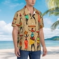thumbnail image 3 of Balery Dancing African Women Camisas hawaianas de manga corta para hombre, camisas playeras de corte holgado, camisas de vacaciones con botones,XX-Large, 3 of 7