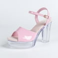 thumbnail image 5 of 10cm Pink Clear Heel with Platform 2026 Spring New Women's Block Heel Sandals, Clear Crystal PVC Platform Slippers, Sexy Open Toe Slip-On, LFD-19866-12复制, 5 of 8
