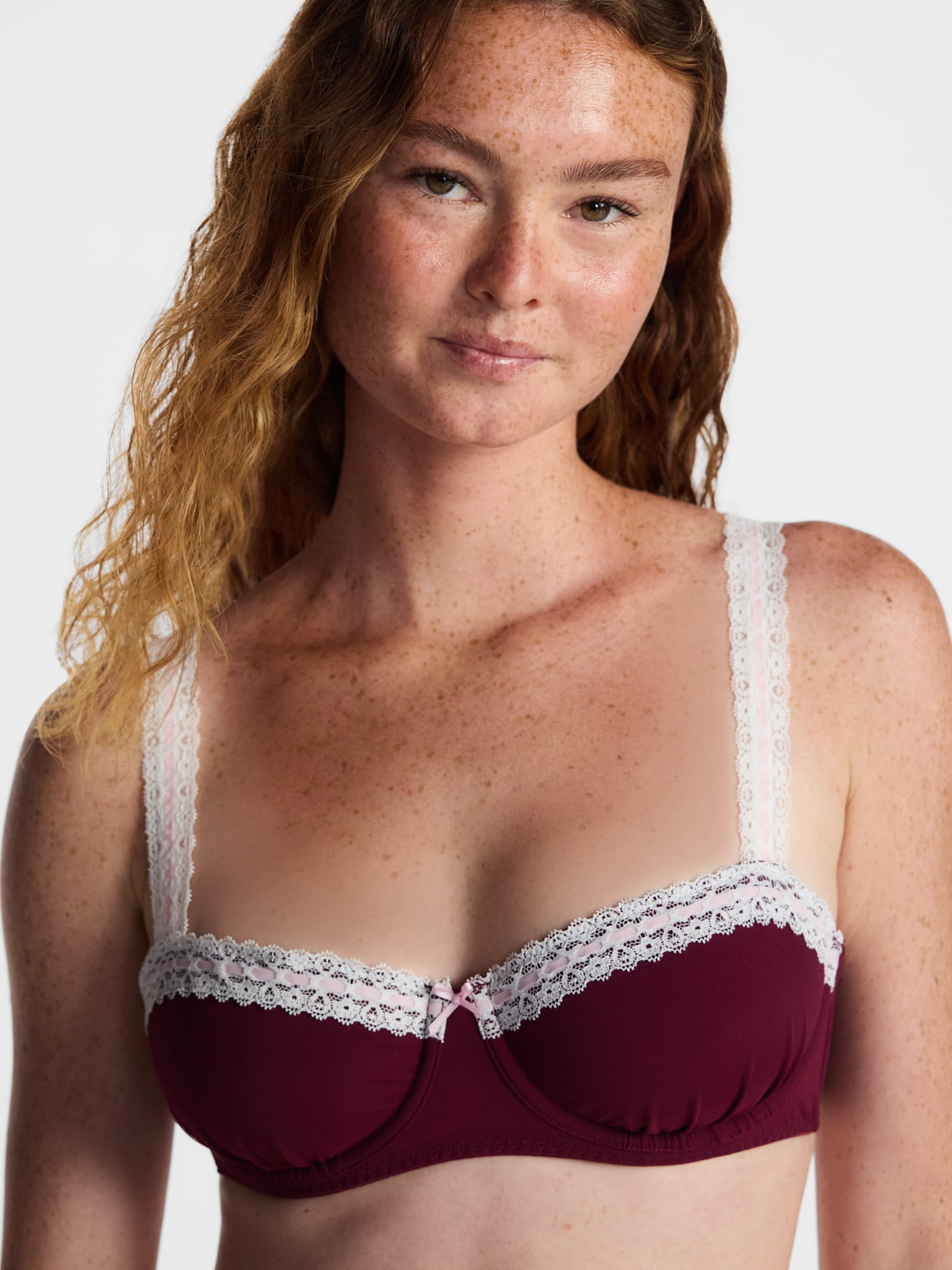No Boundaries Beaded Lace Underwire Balconette, Women's 34A-4DD