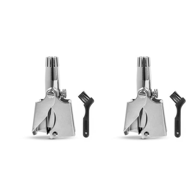 Seitruly Cortadora de pelo de oreja de nariz de acero, cortadora de depilación ergonómica de viaje Manual, cortadora de pelo facial Glänzend 2piezas