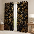 thumbnail image 2 of Manfei Teens Adults Bohemian Damask Blackout Curtains Set of 2 (52x84 Each),Black Golden Window Curtains,Exotic Style Curtains and Drapes,Breathable Home Decor, 2 of 6