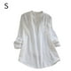 thumbnail image 1 of Camisa de mujer Manga larga Primavera Otoño Blusa Cuello en V Chica Top suelto, Blanco, S Jumpingount AP000936-02, 1 of 7