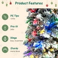 thumbnail image 4 of Set of 3 Pre-Lit Flocked Pencil Christmas Trees (8FT/6FT/4FT), 1370 PE Tips, 290 LED Lights, 11 Lighting Modes​, 4 of 9