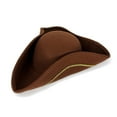 thumbnail image 3 of Retro Black Tricorn Hat With Gold Trim - Stylish Cap for Stage Shows,Stylish Casual Accessory, Durable for Outdoor Activities Fishing Hiking & Everyday Outfits,Size:One Size, 3 of 7