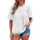 thumbnail image 1 of Blusa holgada acampanada de media manga con estampado floral para mujer para primavera, 1 of 8