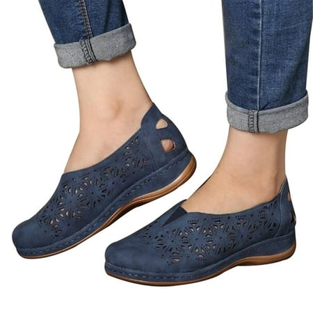 

Zapatos De Mujer Brown Leather Sandals Women Wedge Sandals For Women Bohemia Elastic Strap Blue 42