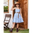 thumbnail image 6 of Arshiner Girls' Summer Sundress Floral Boho Spaghetti Strap Ruffled Tiered Midi Dresses Casual Cami Dress, 6 of 6