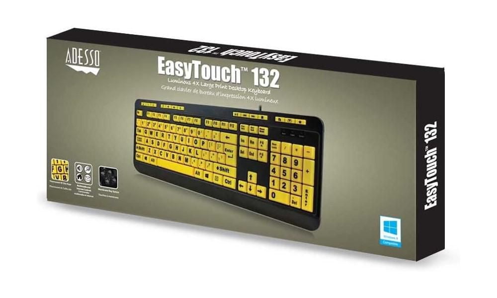 Adesso EasyTouch 132 Luminous Large-Print Desktop Keyboard