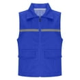 thumbnail image 2 of purcolt Womens Mesh Lined Safety Vest High Visibility Reflective Strip Zipper Waistcoats with Pocket Blue M, 2 of 8