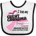 thumbnail image 3 of Inktastic I Love My Great Grandma Breast Cancer Awareness Hope, Support, Love Boys or Girls Baby Bib, 3 of 4