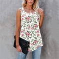 thumbnail image 3 of Camiseta con estampado Floral para mujer, Top Sexy sin mangas, holgado, informal, plisado, 2022, 3 of 5