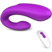 Rechargeable Clitoral & G-Spot Vibrator, Waterproof Couples Vibrator with 9 Powerful Vibrations, Wireless Remote Control Clitoris G Spot Stimulator, Purple