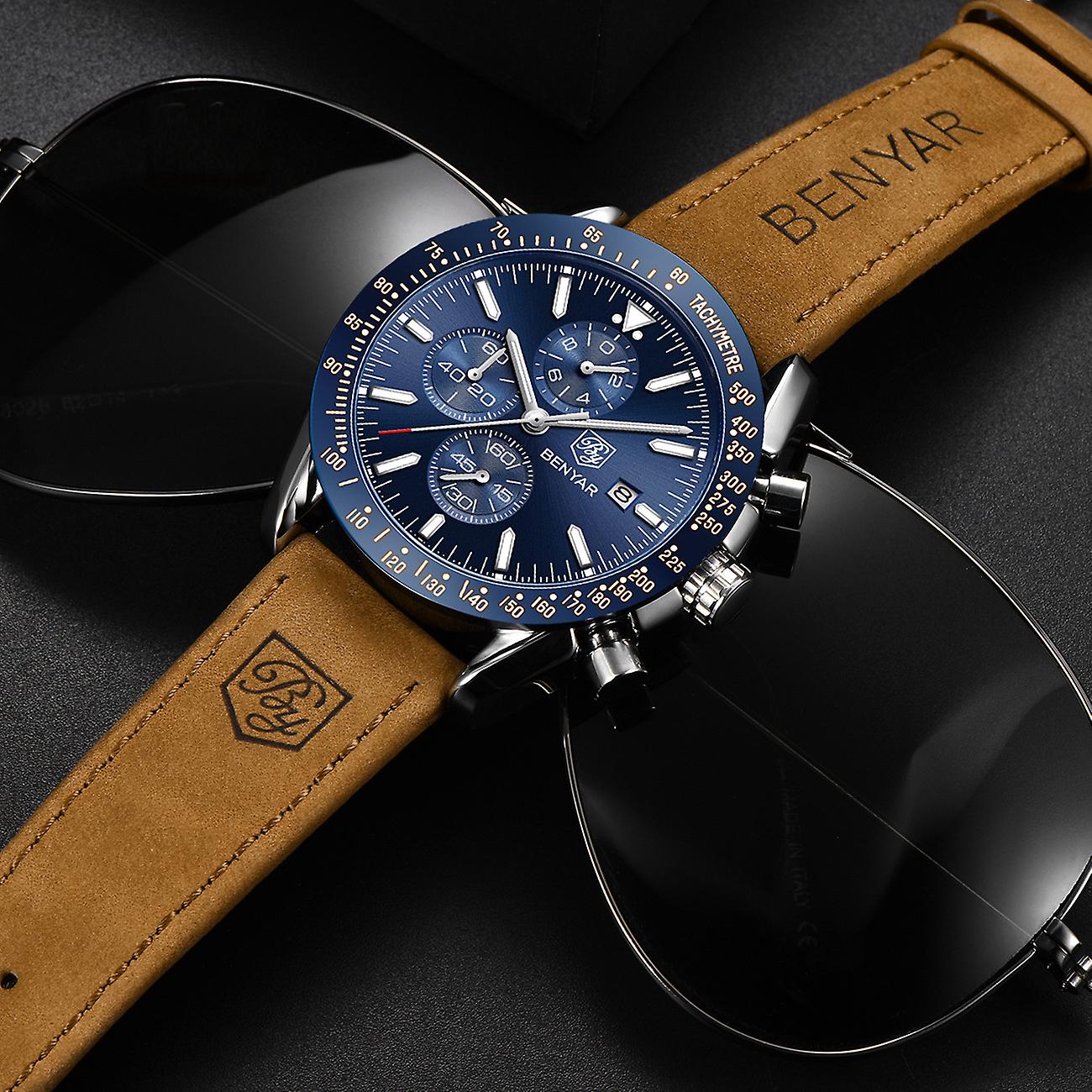 Montre pour Hommes par Benyar Mouvement à Quartz Chronographe 30m