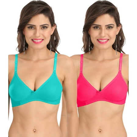 

Ossirrio Women s Everyday Non Padded Non Wired 3/4th Coverage T-Shirt Bra with Free Transparent Strap