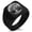 Black, variant on Stainless Steel Tree of Life Geometric Pattern Biker Style Polished Ring