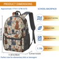 thumbnail image 3 of Folk Art Cat and Flower Beige Pattern 17" Waterproof Oxford School Backpacks for Teens, S-Shape Padded Straps, for School, Travel, Hiking, Camping, 3 of 5