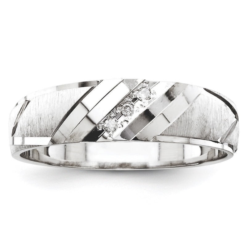 Kevin Jewelers 14k White Gold Quality Trio Mens Wedding Band