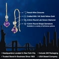 thumbnail image 2 of Gem Stone King 14K Yellow Gold Purple Amethyst and Lab Grown Diamond Earrings for Women | 0.79 Cttw | Gemstone February Birthstone | Round 4.5MM, 2 of 6