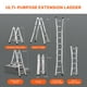 thumbnail image 4 of Escalera telescópica VEVOR A Frame, 9,5 pies, aluminio compacto, 330 l, 4 of 9