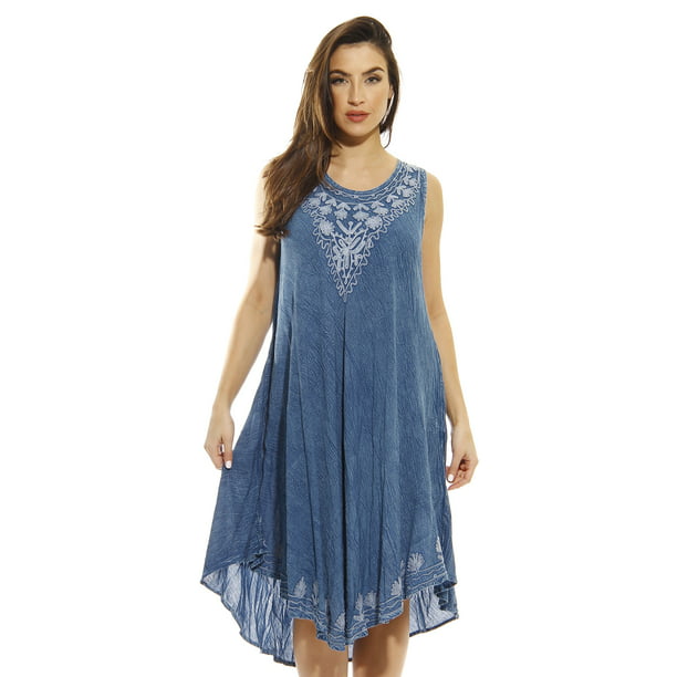Riviera Sun Dress / Dresses for Women (Medium Denim, Small) - Walmart.com