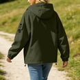thumbnail image 4 of IUYRTFE Women's Hooded Windbreaker Jacket with Zipper and Snap Button Placket Lightweight Water Resistant Outdoor Coat for Hiking Travel and Daily Wear, 4 of 9