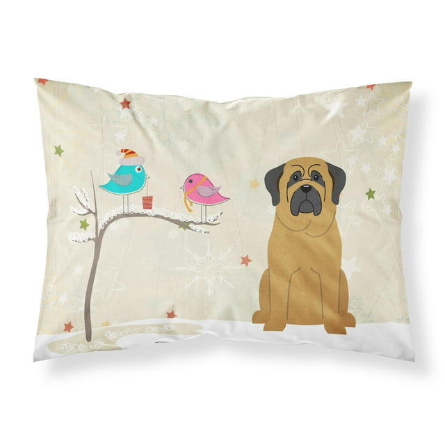 ""Caroline'S Treasures Regalos De Navidad Entre Amigos Funda De Almohada Estándar De Tela Mastiff Bb2490Pillowcase Multicolor""
