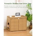 thumbnail image 7 of Cat Litter Box Enclosure Furniture, Handwoven Rattan Hidden Litter Box with Mat, Large Space Cat House with 2 S-Shaped Hooks 30.3 x 18.3 x 24.4 Inches, Indoor for Living Room Apartment Natural., 7 of 7