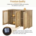 thumbnail image 5 of Console Table with Rattan Doors, 3-Door Sideboard Buffet Cabinet with Large Storage Space, 48.8" Wooden Accent Cabinet with Metal Handles for Entryway, Hallway, Easy Assembly, 5 of 7