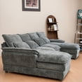 thumbnail image 4 of SOULART 110" Modular Sectional Sofa, Gray U Shaped Cloud Couches For Living Room, Cloud Couch Sectional With Double Cushion Sleeper Chaise, 4 of 8