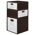 thumbnail image 3 of Niche Cubo Storage Set- 1 Full Cube/2 Half Cubes with Foldable Storage Bins- Truffle/White, 3 of 8