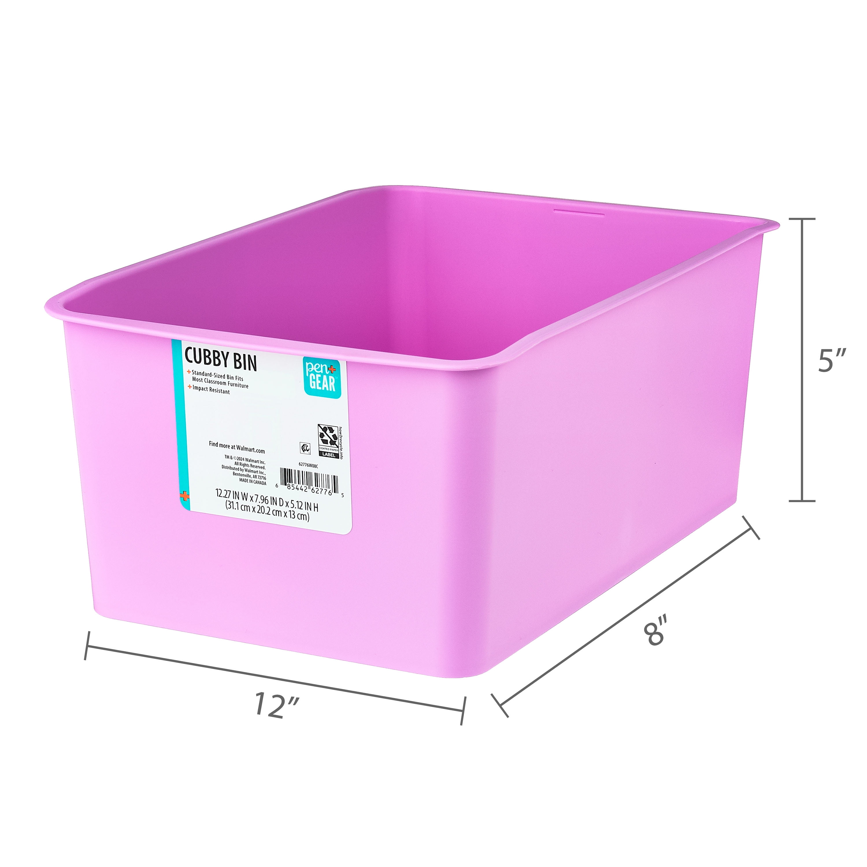 Pen+Gear Small Plastic Desktop Organizer Cubby Bin, Violet Glow, 8-Pack