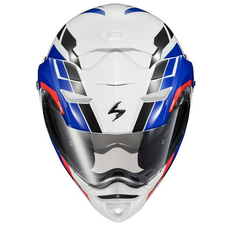 Scorpion EXO-AT960 Hicks Modular DS Motorcycle Helmet White/Blue