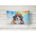 thumbnail image 2 of Bernese Mountain Dog Hippie Dawg Fabric Decorative Pillow 12 in x 16 in, 2 of 4