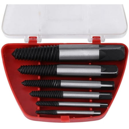 

Whataatahia 6-Piece Screw Extractor Set for Damaged Screws Steel Tools for Household Fixes Removed Broken Studs & Bolts
