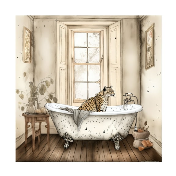Canvas Wall Art - Sasha 'Bathtime 13' Wall Art for Living Room, Bedroom, or Office Décor by Trademark Fine Art - 14 x 14 Inches