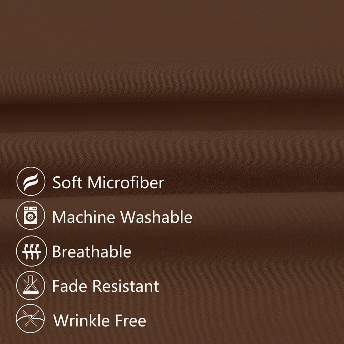 Unique Bargains 2-Piece 1800D Microfiber Solid Pillowcases Brown Travel