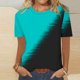 thumbnail image 5 of Camiseta de Manga Corta de Cuello Redondo Impresa Casual de la Moda de las Mujeres, Poliéster Ligero para el Uso Diario, 5 of 8